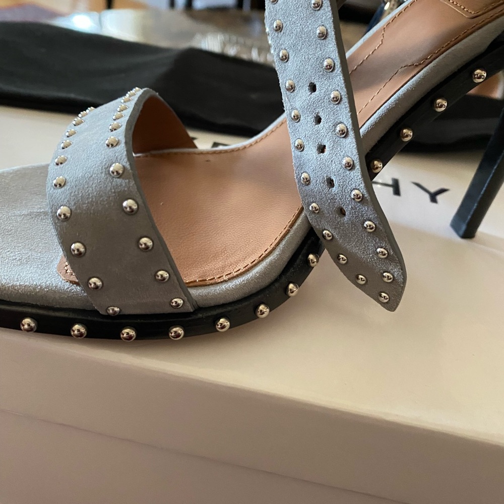 Grey suede Givenchy sandals.